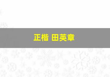 正楷 田英章